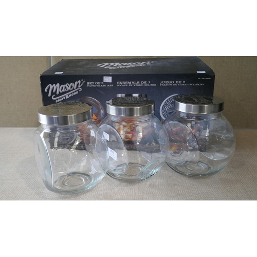 3030 - Mason Tilted Glass Jars *Item is subject to VAT(319-38)