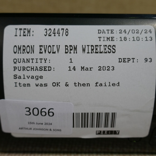 3066 - Omron Evolv Bpm Wireless  (323-159) *This lot is subject to VAT