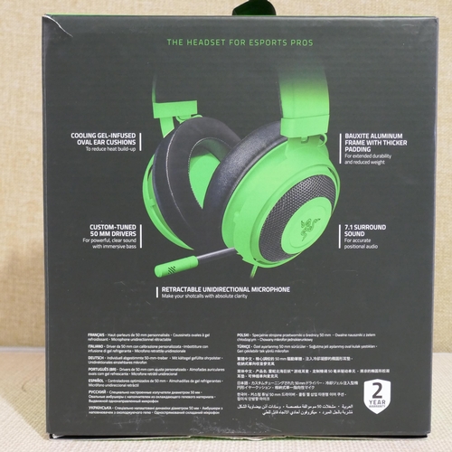 3076 - Razer Kraken Green Gaming Headset  (323-234) *This lot is subject to VAT