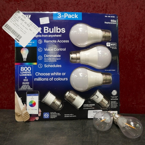 3081 - Feit Led Smart A60 Wi-Fi Bulbs And Unicom Remote Control Sockets (323-436,457) *This lot is subject ... 