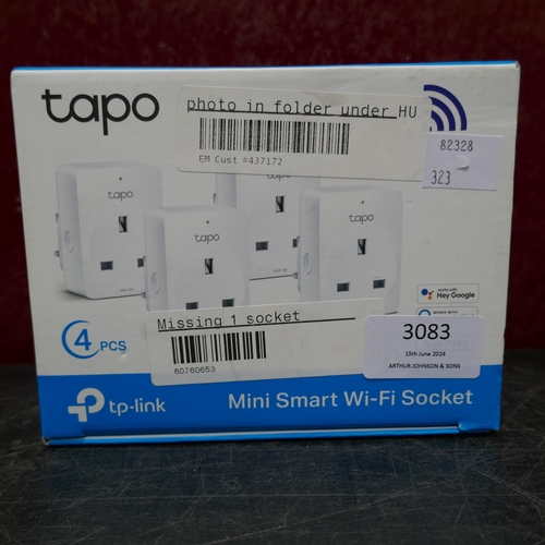 3083 - Tp-Link Tapo Wifi Plug (323-373) *This lot is subject to VAT