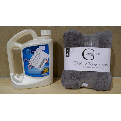 3174 - Wet And Forget Shower 2L Cleaner Spray, Grey Grandeur Hand Towels, Pop & Load Laundry Basket (323-38... 