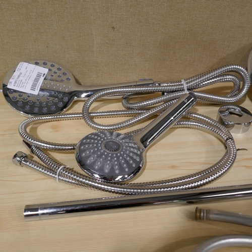 3183 - Grohe Vitalio Joy 260 Shower System - Incomplete, 2 x Waterpik Powerpulse Shower Head And Hoses (323... 