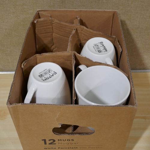 3187 - E/D White Porcelain Mugs (323-494) *This lot is subject to VAT