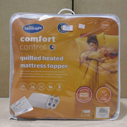 3258 - Silentnight Comfort Control Heated Double Quilted Mattress Topper (323-214) *This lot is subject to ... 