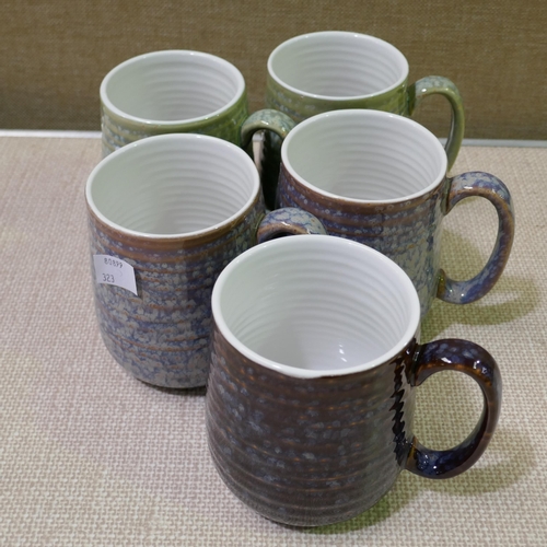 3306 - 5x Reactive Glaze Mugs (323-443) *This lot is subject to VAT