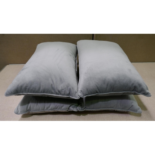 3320 - 4 x Velvet Oblong Cushions (323-496,497) *This lot is subject to VAT