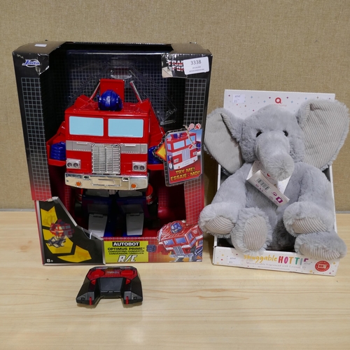 3338 - R/C Transformers Optimus Prime, Aroma Home Animal Hottie  (323-239,438) *This lot is subject to VAT