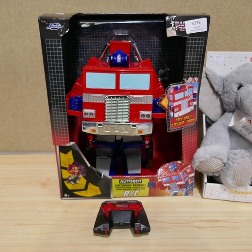 3338 - R/C Transformers Optimus Prime, Aroma Home Animal Hottie  (323-239,438) *This lot is subject to VAT