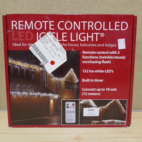 3340 - Led Icicle Light With Remote (323-255) *This lot is subject to VAT