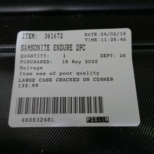 3353 - Samsonite Endure 2Pc Hardside Suitcases, damaged, Original RRP £119.99 + VAT (323-115) *This lot is ... 