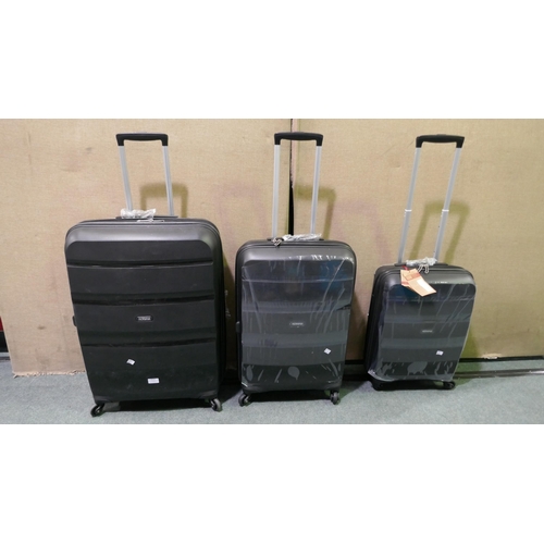 American Tourister Bon Air 3 piece Black Luggage Set Original RRP 120.83 VAT 323 105 This lot