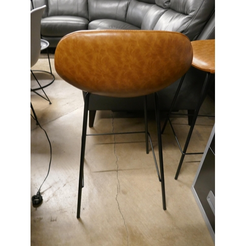 1322 - A pair of Helsinki tan faux leather bar stools - RRP £120