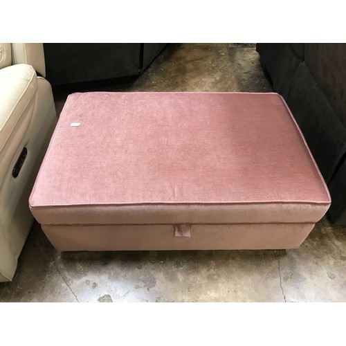1360A - Pink upholstered storage footstool