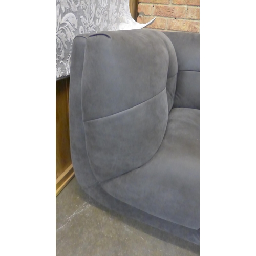 1373 - A Leo limestone leather two seater sofa (loose stitching) * This lot is subject to VAT