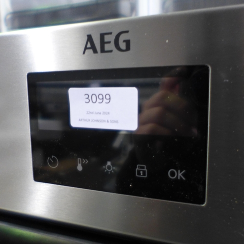 3099 - AEG Single Pyrolytic Oven with SteamBake, Model BPS355031M (448-79) *This lot is subject to vat