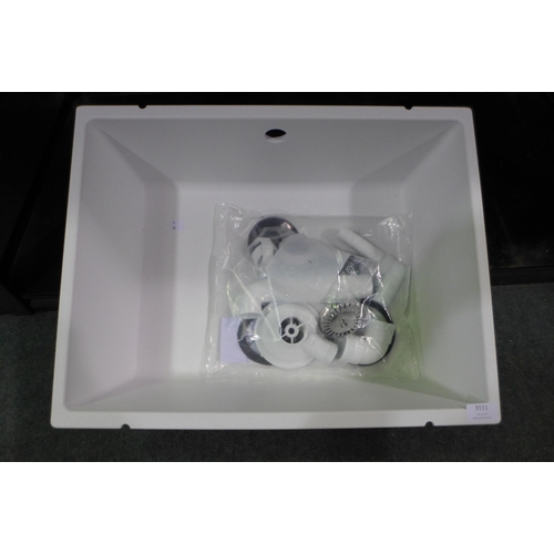 3111 - Blanco Samos White 1.0 Bowl Composite Undermount Sink, Original RRP £332.5 inc vat (448-80) *This lo... 