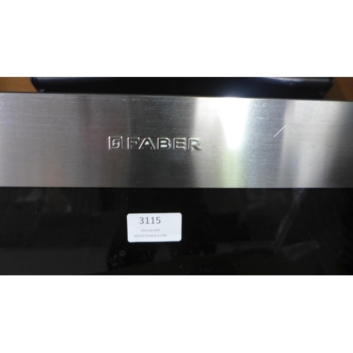 3115 - Faber Black Glass Daisy B Wall Mounted Hood- Model no -330.0529.063, Original RRP £432.5 inc vat (44... 