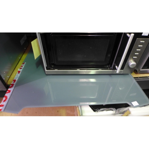 3157 - CDA Curved Grey Glass Splashback and 2 Electriq microwaves - scrap/damaged  (448-76,182) *This lot i... 