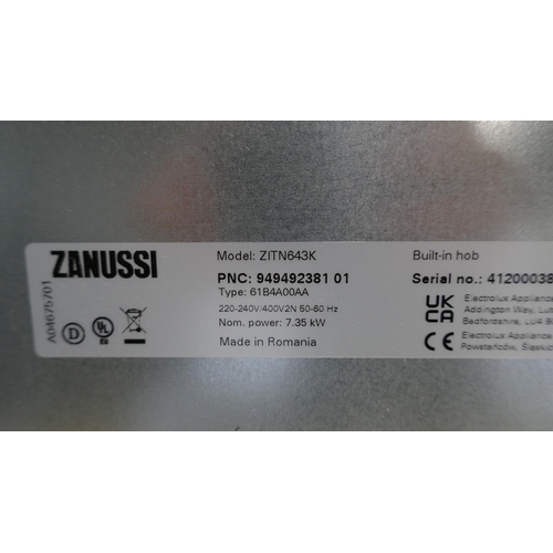 3006 - Zanussi Hob2Hood Induction Hob - H44xW590xD520 Model no -ZITN643K, Original RRP £249.17 inc vat (448... 