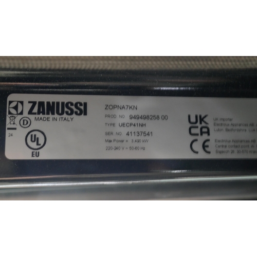 3036 - Zanussi Single Pyrolytic Black Oven with AirFry - Model ZOPNA7KN, Original RRP £515.84 inc vat (448-... 