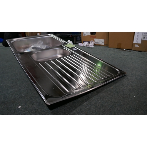 3043 - 2x Mixed Blanco 1.5 Metal Sinks With Drainers (448-87,105) *This lot is subject to vat