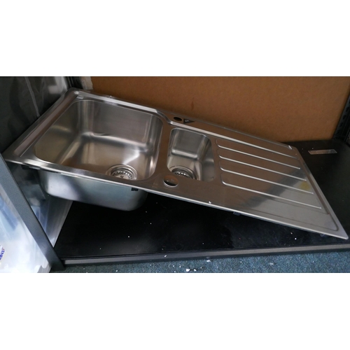 3043 - 2x Mixed Blanco 1.5 Metal Sinks With Drainers (448-87,105) *This lot is subject to vat