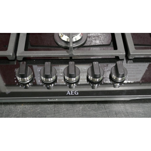 3095 - AEG 5 Burner Gas on Glass Hob, Original RRP £574.17 inc vat (448-77) *This lot is subject to vat