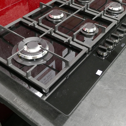 3095 - AEG 5 Burner Gas on Glass Hob, Original RRP £574.17 inc vat (448-77) *This lot is subject to vat