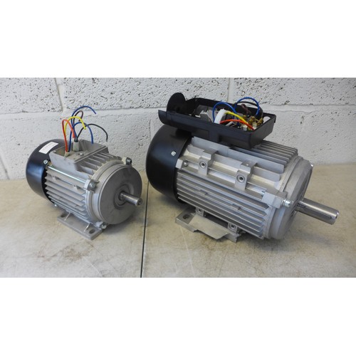 2344 - Two Clarke electric motors - single phase 2hp and a single phase 3hp (8040/8041)* this lot is sold a... 