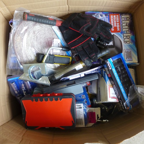 2365 - A Box of Clarke return items including- A Clarke air paraffin gun, sack trolley wheels, air hose, a ... 