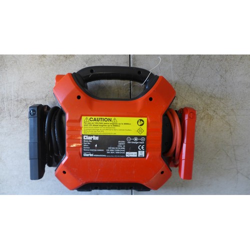 2370 - A Clarke jump start micro 200 jump starter and device charger and a Clarke jump start JS1224LI batte... 