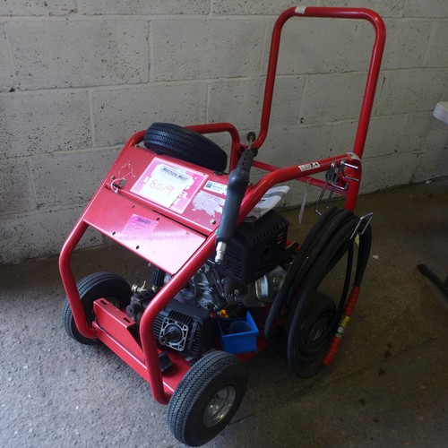 2372 - A Clarke Power Wash PLS360 petrol powered jet wash in framed trolley (8019) * this lot is sold as sc... 