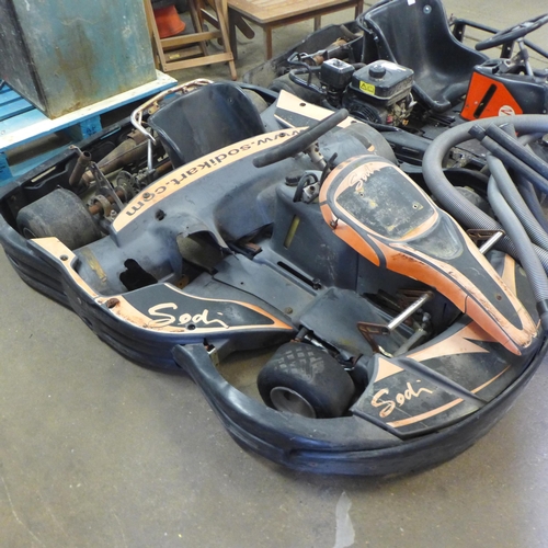 2177 - Two petrol Go-Karts including a SodiKart - sold as found, one seen running however both will require... 