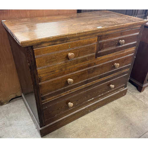 230 - A late Victorian ash chest of drawers
