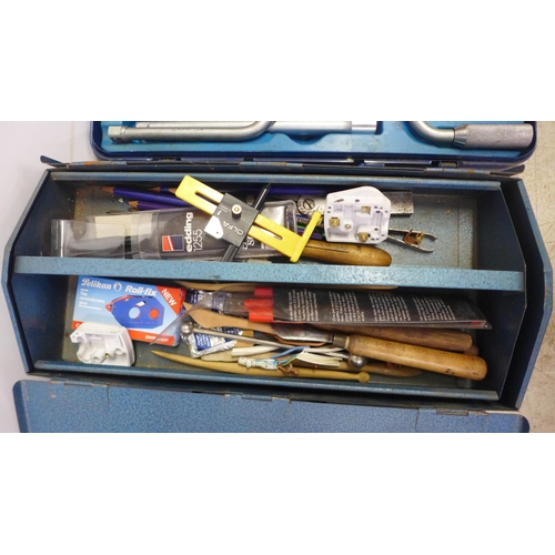 2024 - 4 tool boxes of assorted hand tools and an anchor