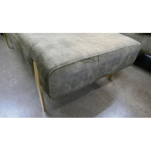 1313 - A moss velvet 4 seater sofa with gold trim  * This lot is subject to VAT