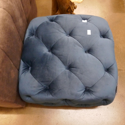 1318 - A Saddler plush teal button footstool  * This lot is subject to VAT RRP £319