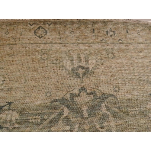 1346 - A green ground vintage look contemporary rug 170 x 120cm