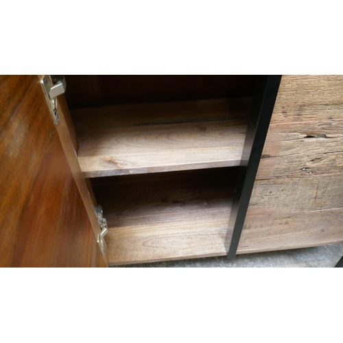 1421A - An oval railway sleeper shelving unit  *This lot is subject to VAT