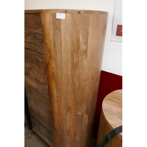 1424 - An oval railway sleeper two door drinks cabinet  *This lot is subject to VAT