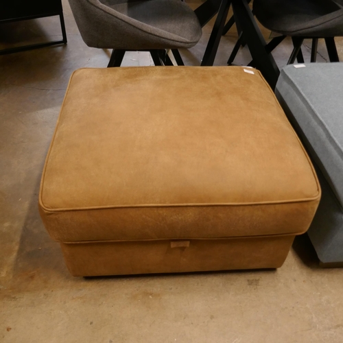 1439 - A tan suede storage footstool