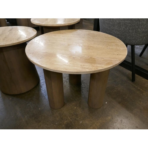 1479 - Three Travertine occasional tables  *This lot is subject to VAT