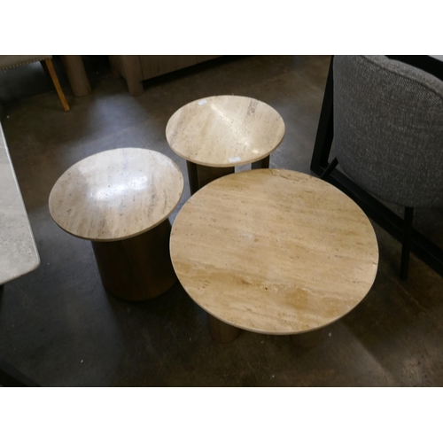 1479 - Three Travertine occasional tables  *This lot is subject to VAT