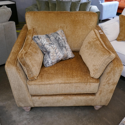 1492 - A Barker and Stonehouse ochre loveseat, an ivory two seater sofa and a footstool RRP £2539