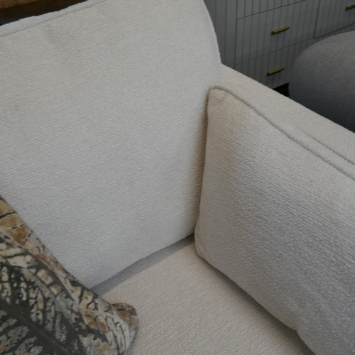 1492 - A Barker and Stonehouse ochre loveseat, an ivory two seater sofa and a footstool RRP £2539