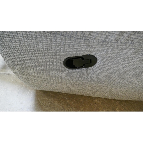 1494 - A grey weave reclining three seater sofa -slight wear