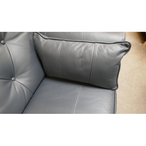 1495 - A blue leather Hoxton three seater sofa RRP £1959
