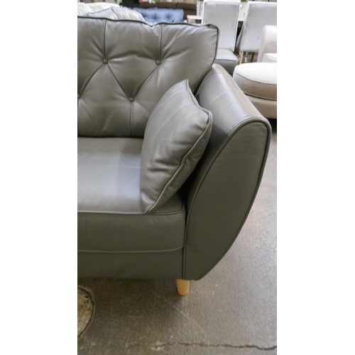 1498 - A grey leather Hoxton three seater sofa RRP £1959