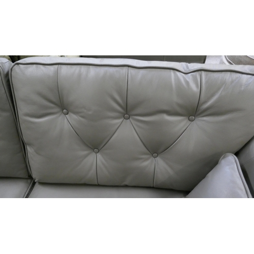 1498 - A grey leather Hoxton three seater sofa RRP £1959